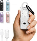Personal Alarm for Women Safety, 130dB Loud Siren Keychain, TSA Safe, White | USB-C Charging, Carabiner Clip, Low Battery Alert, LED light, Self Defense for Women by WETEN