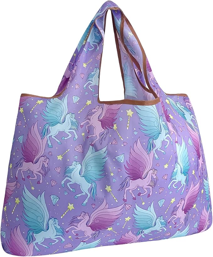 allydrew Large Foldable Tote Nylon Reusable Grocery Bags by allydrew