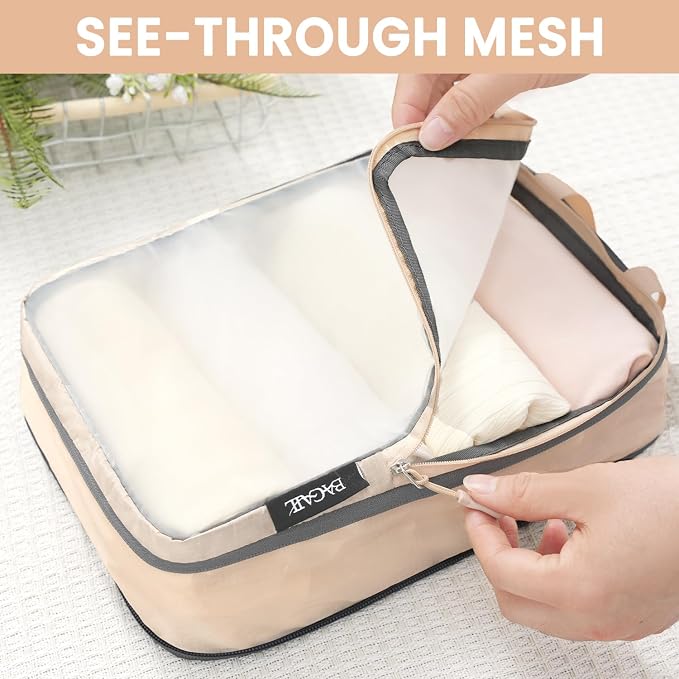 BAGAIL 6 Set Ultralight Compression Packing Cubes Packing Organizer for Travel Accessories Luggage Suitcase Backpack - Image 3