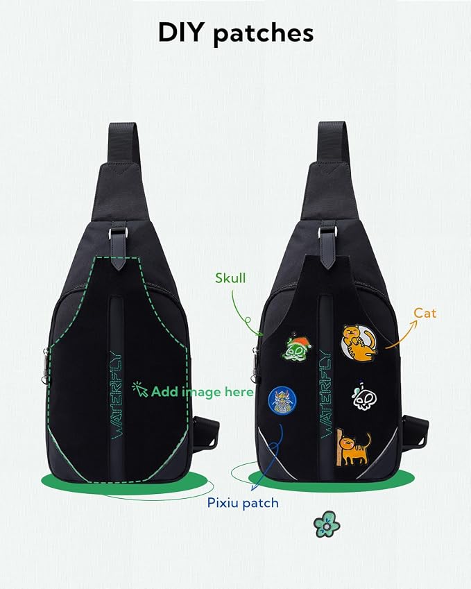 WATERFLY Medium Crossbody Sling Backpack Anti Theft Backpack for Traveling Chest Shoulder Bag - Image 3