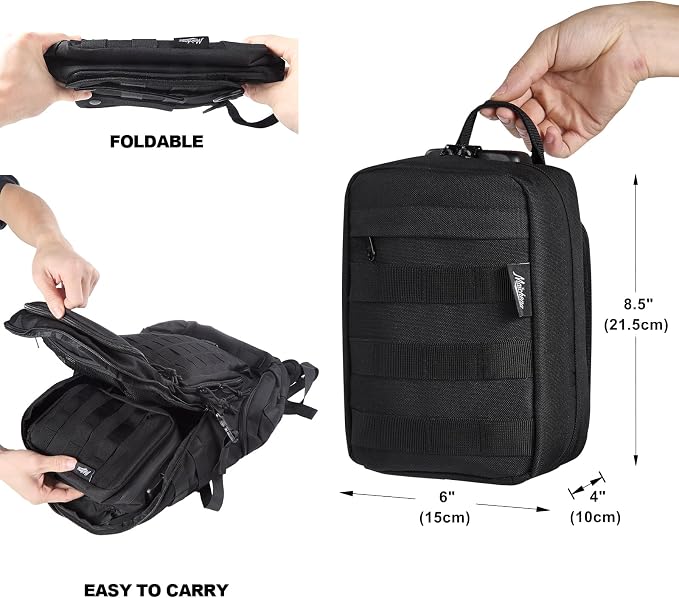 Storage Bag with Combination Lock Small Travel Medicine Lock Box Carbon Lined Tactical Molle Pouch Case Money Cosmetic Organizer - Image 6