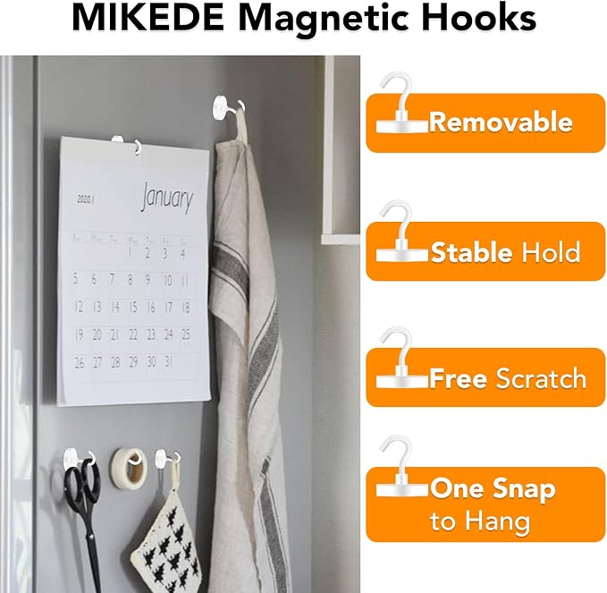 Magnetic Hooks Heavy Duty 170LB Super Strong Hook for Cruise | Neodymium Earth Magnets with Hook for Hanging Magnetic Metal Hanger for Fridge Toolbox Storage White 4 Pack - Image 2