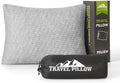 Shredded Memory Foam Pillow, Travel Size Pillow Camping Pillow Breathable and Soft, Ideal Car Backpacking Hiking Airplane by PEUJEW