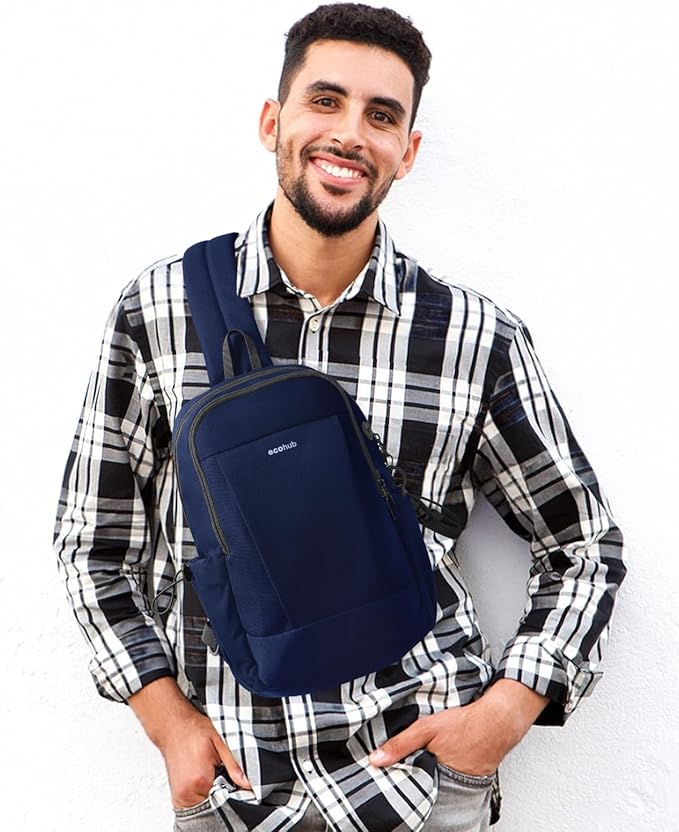ECOHUB Anti-Theft Crossbody Bag Men Women RFID Blocking Lightweight Sling Backpack Water Resistant for Travel Hiking Outdoor - Image 2