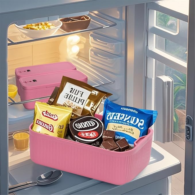 Small Lock Box for Medicine Safe, Lockable Storage Box with Combination Code, Ideal for Food & Fridge Items, First Aid Kit Organizer, Phone Jail, Perfect for Home, Office, Dorm, Travel, Gift (Pink) - Image 4