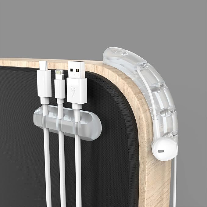 Cord Organizer, Clear Cable Organizer Cord Holder, Wire Organizer USB Cable Management Cord Keeper, 3 Packs Cable Clips for Car Home and Office (7, 5, 3 Slots) - Image 6