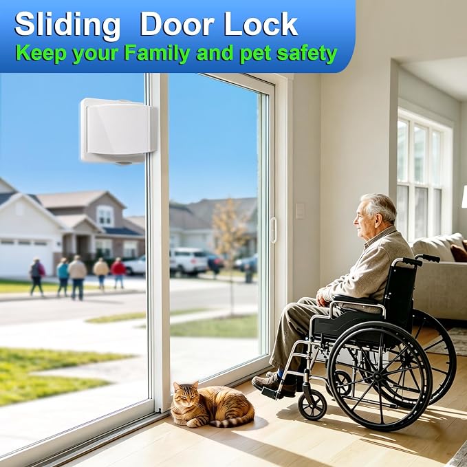 ZRFCXE Sliding Door Lock 6 Pack, Drill-Free Easy Install Safety Lock（Grey） | Sliding Glass Door Lock, Drill-Free Setup, Prevents Accidental Opens & Falls; Fits Patio Sliding Doors, Windows, Closet Door - Image 8