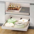 Fokyfok Pull out Cabinet Organizer,14"-21"W,17"-24"D,Expandable,Adhesive | No Drill,3 Rails,Adjustable Slide out Drawers for Kitchen,Pantry,Roll out Shelves,for Cabinets Without Lip,Bathroom,White,1PC by Fokyfok