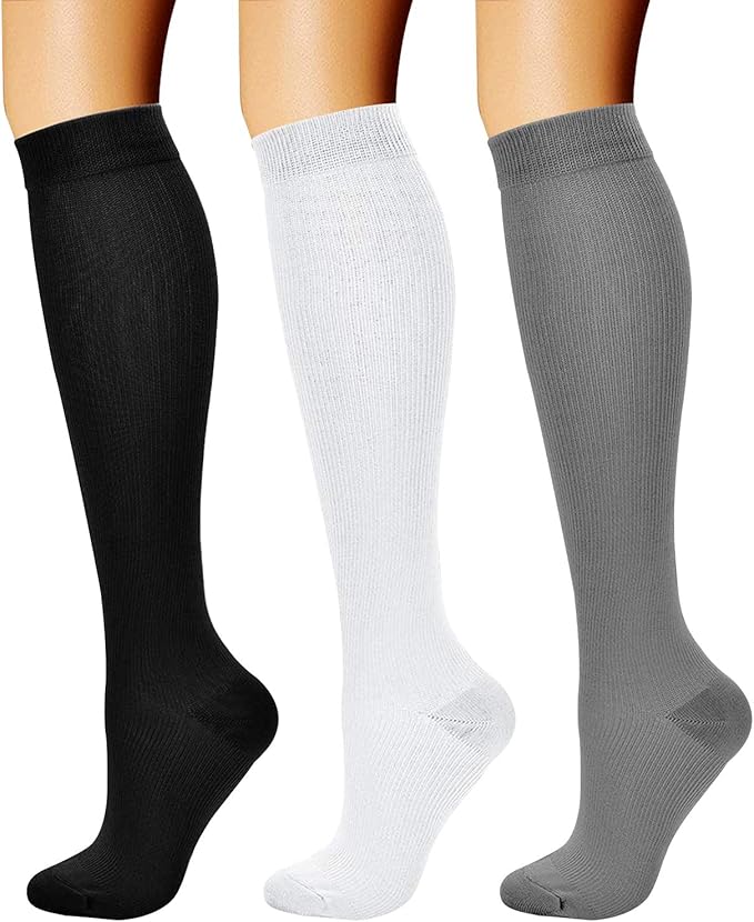 CHARMKING Compression Socks for Women & Men Circulation (3 Pairs) 15-20 mmHg is Best Support for Athletic Running Cycling by CHARMKING