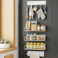 Magnetic Spice Rack for Refrigerator, 5 Pack Magnetic Fridge Organizer Shelves, Strong Magnetic Hold, No Drilling, Space Saving Storage Rack for Kitchen & Washing Machine Organizer (White) by Unknown