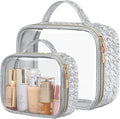 Clear Makeup Bag Foldable - TSA Approved Toiletry Bag for Travel | Metal Zipper, Reinforced Seam, Water Resistant, Medium for Carry-on, Large for Checked Luggage, for Car Storage Organizer by Packism