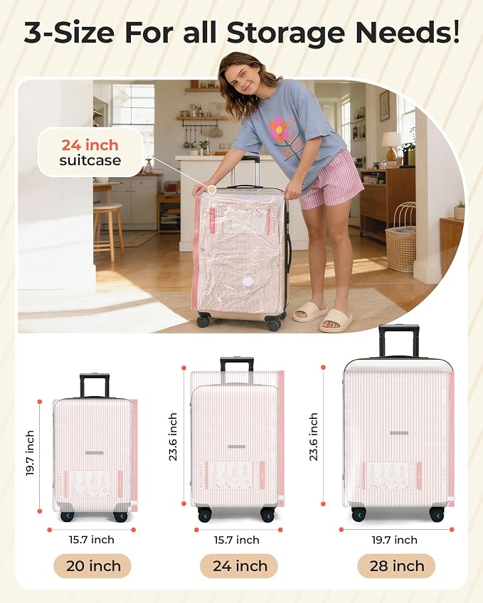 BAGSMART Travel Vacuum Bags with Rechargeable Electric Pump, 15PC Kit | Heavy-duty PA+PE material, Bonus Shoe, Laundry & Toiletry Bags, Save 80% Space Ideal for suitcase packing, travel & home. - Image 3