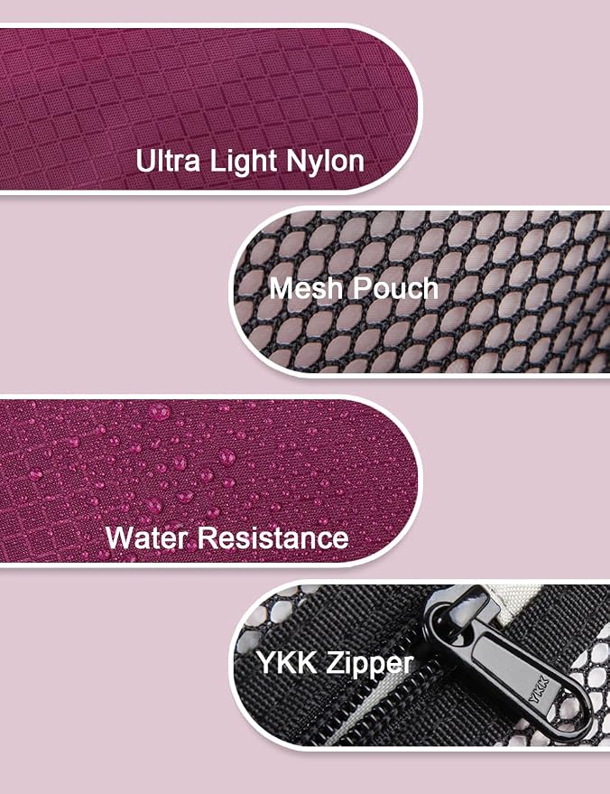 GOX Travel Small Toiletry Bag for Men Nylon Dopp Kit Medicine Bag Travel Organizer Pouch Shave Kits for Teens Toiletry Essentials Bathroom Compact Purple 9.8 * 4.3 * 3.3 Inches - Image 5