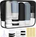 Travel Bottles for Toiletries 18Pack Containers Travel Size Toiletries | TSA Approved Leak Proof Refillable Liqus Shampoo And Conditioner travel Essentials toiletry Bottles Black by Landisun