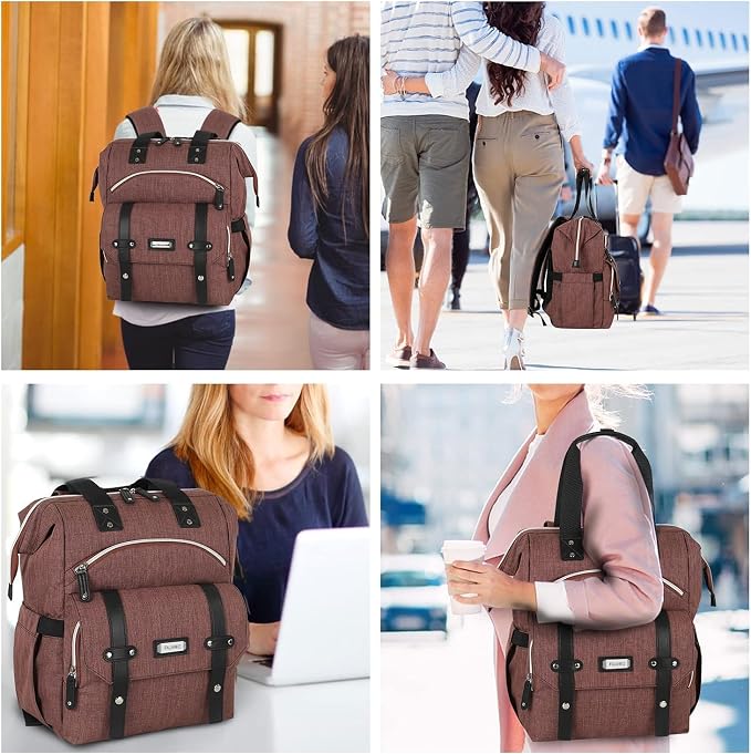 FALANKO Laptop Backpack for Women,Work Doctor Nurse Teacher Travel Backpack for 15.6 Inch Laptop with RFID Anti-theft Water Resistant College Purse Business Computer Bookbag - Image 6