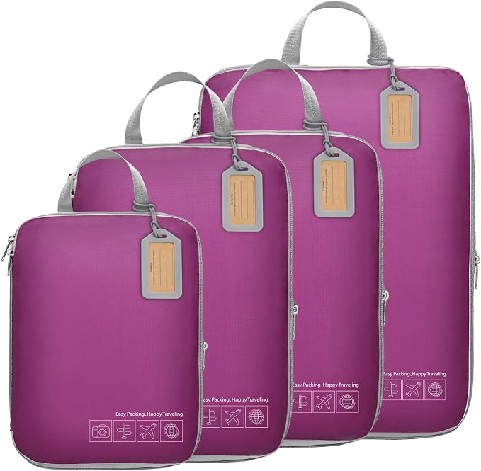 Cambond Compression Packing Cubes for Travel - Luggage Suitcase Organizer | Compression Zip Design for Space-saving, Expandable, Lightweight, Keep Clothes Sorted, Luggage Space Tidy, Carry on Pack Fast by Cambond
