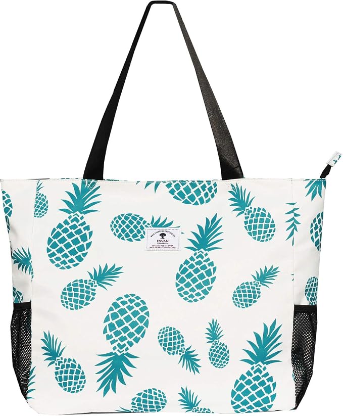 ESVAN LARGE BEACH BAG Water Resistant Lightweight 20 inch Women Oversize Tote Bag for Gym Beach Travel Pool Yoga Nurse - Image 5
