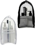 2 Pack EVA Mesh Toiletry Bag - Standing & Foldable Travel Toothbrush Storage, Waterproof and Portable for Camping, Outdoor Activities, Home Storage, Gifts for Women, Men, Travelers (White + Black) by Unknown
