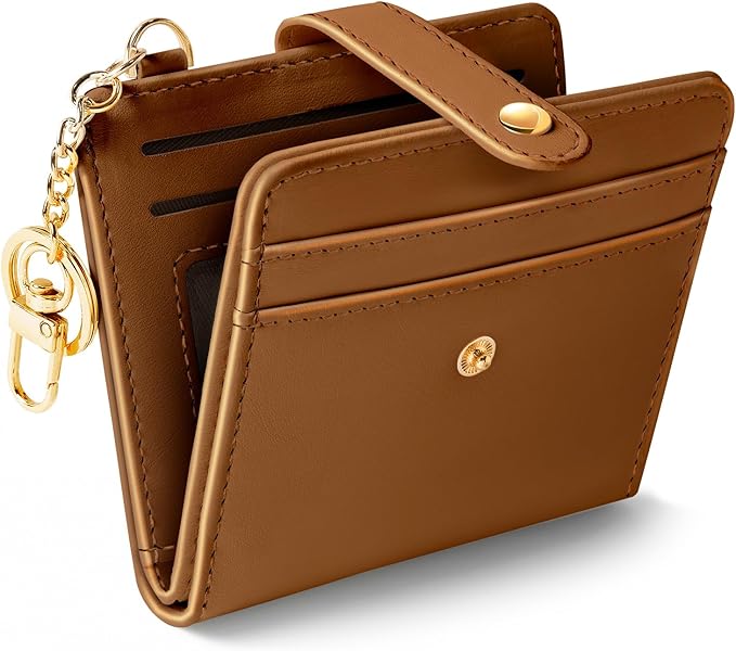 Jogjam Caramel Rfid Women Wallet, Small Slim Compact Credit Card Holder | PU Leather Bifold Cash Zipper Coin Pocket ID Window, for Female Ladies Teen Girls Girly Gifts by Jogjam