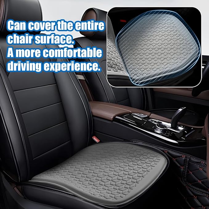 Zpana Gel Car Seat Cushion, Non-Slip Breathable Pad for Driving, Gray | Comfortable Automotive Chair Protector Pad, Vehicle Interior Mat Cover Accessories, Universal for SUV Sedan Truck - Image 3