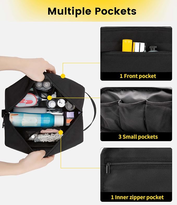 Vorspack Water Resistant Travel Toiletry Bag for Men Women | Travel Bag for Toiletries, Large Capacity, Organized Compartment, Travel Essentials, Suitable for Shaving, Makeup, Cosmetics - Image 3