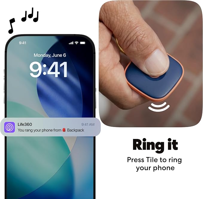 Life360 Tile - Bluetooth Tracker, Keys Finder and Item Locator for Keys, Bags and More. Phone Finder. Both iOS and Android Compatible. 1-Pack (Navy Blaze) - Image 5