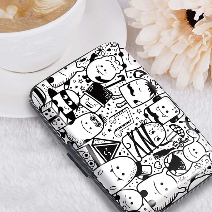 Coco Rossi Credit Card Holder RFID Aluminum Small Mini Wallet Women | Metal Wallet, Business Cards Holder, ID Case, Slim Sleeves, Womens Girls Gift, Carry Proof Wallets for Travel, Cartoons - Image 7