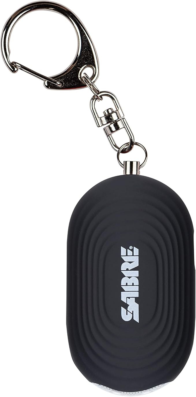 SABRE 2-in-1 Personal Alarm with LED Light, 130dB Personal Safety Siren, Snap Hook for Instant Access, 1,250 Foot (381 Meters) Range, Compact Design for Easy Attachment to Purse, Bag, or Keys by SABRE