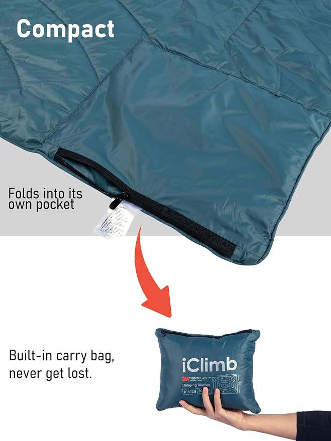 3M Thinsulate Insulation Warm Camping Blanket Ultralight Compact - Image 5