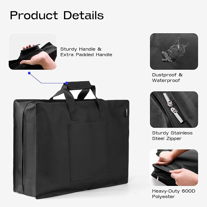 Shoe Bag for Travel with Handle, Travel Shoe Organizer Portable Luggage Shoe Storage Bag, Shoe Bags for Packing in Suitcase (Black) - Image 6