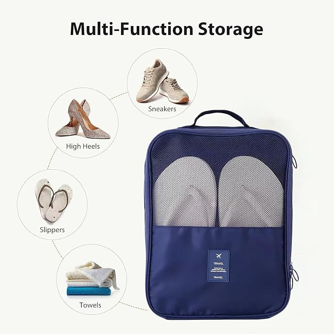 Travel Shoe Bag Holds 3 Pair of Shoes, Hezelf Shoe Storage Pouch for Travel and Daily Use, Travel Suitcase Shoe Organizer, Waterproof - Image 5