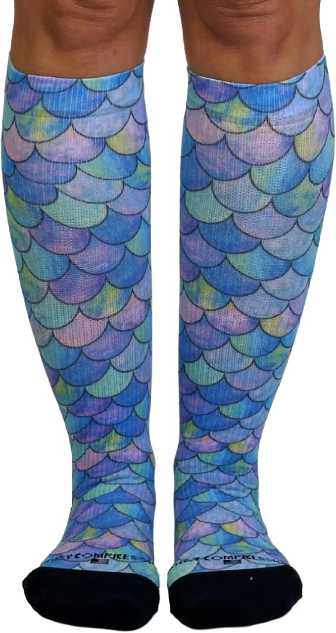 Crazy Compression Socks, Comfortable Support Socks for Recovery, Travel, Hiking, and Long-Hour Comfort w/Fun Designs by CrazyCompression
