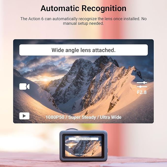 NEEWER Wide Angle Lens Compatible with DJI Osmo Action 6 Only, 185° FOV Multicoated HD Optical Glass 4 Elements 4 Groups Screw On Action Camera Lens Photography Accessories, FL-B52 - Image 3