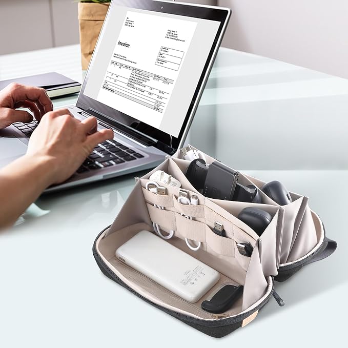 simtoper Electronic Organizer Travel Case Bag for Cables, Switch, SD card, Passport and More – Ultimate Protection & Portability Waterproof (Black) - Image 6