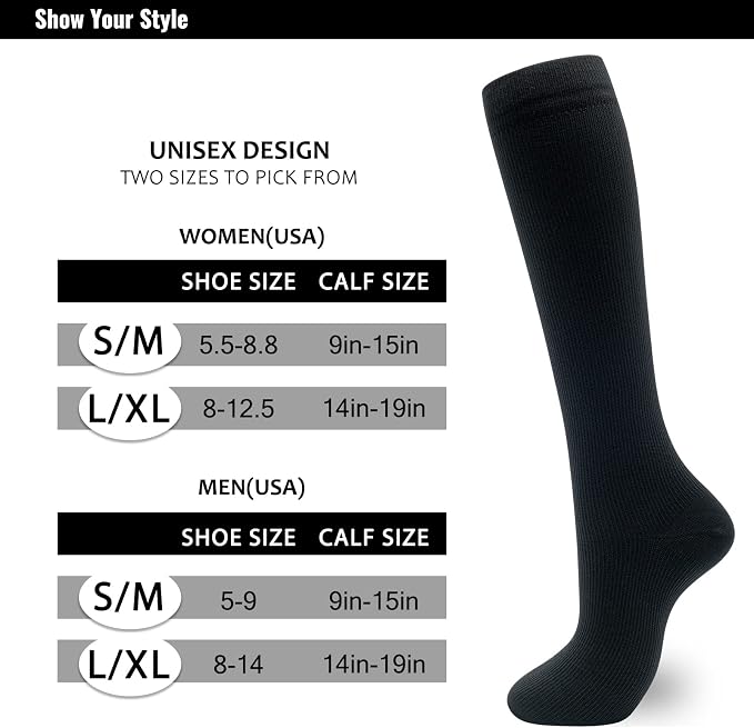 fenglaoda Compression Socks for Women Men 3 Pairs Graduated Compression Support Circulation Socks for Nurses - Image 3