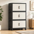 3 Tier Foldable Storage Cabinet with Wheels and Magnetic Doors | Premium PP Material Large Storage Organizer, Space-Saving Utility Storage for Home, Apartments, Dorm, Office, Rv by FoldTrend