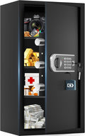 27.56"H Steel Safe Box, 6.0 Cuft Home Safes with Fireproof Waterproof Bag | Digital Security Safes with Programmable Keypad Keys, Smart Alert, Mute Mode, Anti-theft Safety Box for Documents Valuables by FOWORE