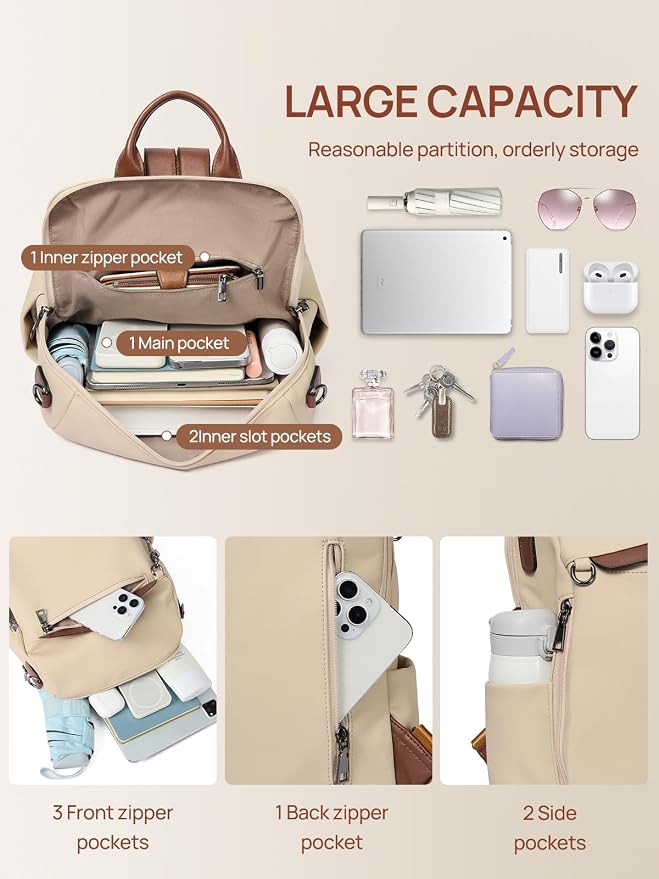 Telena Backpack Purse for Women, PU Leather Anti Theft Travel Purse Shoulder Bags with Tassel - Image 5