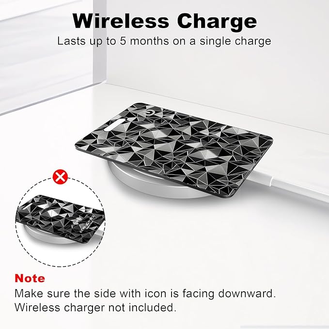 Wallet Tracker Card for Apple Find My (iOS Only), Ultra-Thin Bluetooth Tracker Smart Card Wallet Finder, IP68 Waterproof Slim Item Locator for Wallets, Keys, Passport & Luggage Tags (Diamond Black) - Image 6