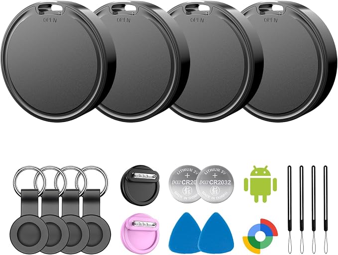 Air Tags for Android,Air Tags-4 Pack Android,Air Tracker Tags with 6 Case | 2 Year Battery Life,Google Find Trackers for Google'S Find Hub App,IP65 Waterproof Luggage Air Tracker Tag for Keys,Kids by Vodyfu365-DayReturnGuarant