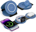 HICOBER 3IN1 Wireless Charging Station for iPhone, Watch, AirPods,LightBlue | Charge 3 devices at once, foldable, case-friendly and ready for travel by Hicober