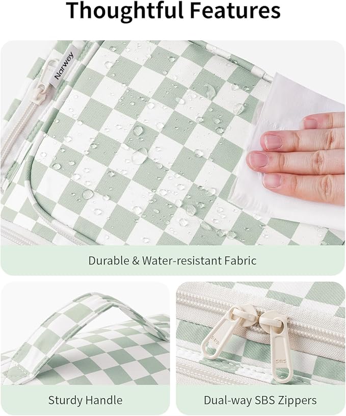 Narwey Hanging Travel Toiletry Bag for Women, Large Makeup Cosmetic Bag | Wide Open, Organized Pocket, Dry Wet Separation, Portable Bathroom Travel Bag for Full Size Toiletries, Vivid Pattern, Gifts - Image 5
