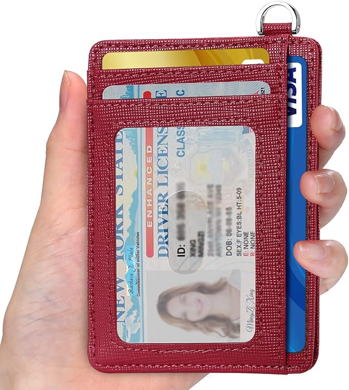 Slim Minimalist Front Pocket Wallet, RFID Blocking Credit Card Holder Wallet with Detachable D-Shackle for Men Women - Image 2