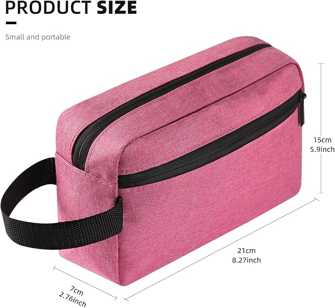 Icramsy Travel Toiletry bag Toiletry bag for women men Hanging Cosmetic bag Travel accessories for Women Men (Rosy) - Image 2