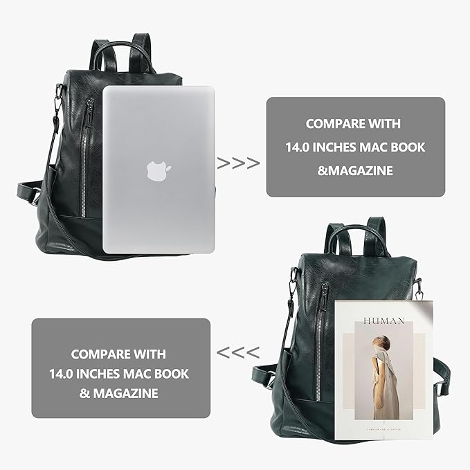 Women Backpack Purse PU Leather Anti-theft Casual Shoulder Bag Fashion Ladies Satchel Bags - Image 4