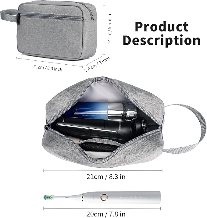 Travel Toiletry Bag for Men & Women, Hanging Cosmetic Organizer | Water-Resistant Fabric, Sturdy Handle, Lightweight Dopp Kit – Bathroom Toiletries, Makeup, Shaving, Grooming & Accessories - Image 2