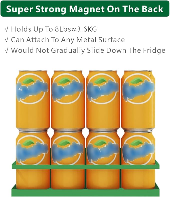 Magnetic Spice Rack For Refrigerator Magnetic Fridge Shelf For Kitchen Spice Organizer Magnetic Shelf For Fridge Space Saving Green 4 Pack With Magnetic Paper Towel Holder - Image 3