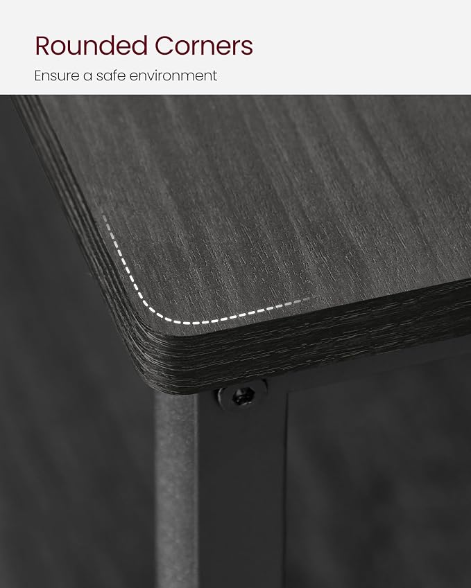 VASAGLE Kitchen Island with 3 Shelves, Storage Cabinet, Steel Structure | Kitchen Shelf with Large Wooden Worktop, 47.2 Inches Width, Gray Oak and Matte Black, BARNET Collection UKKI001B42 - Image 9