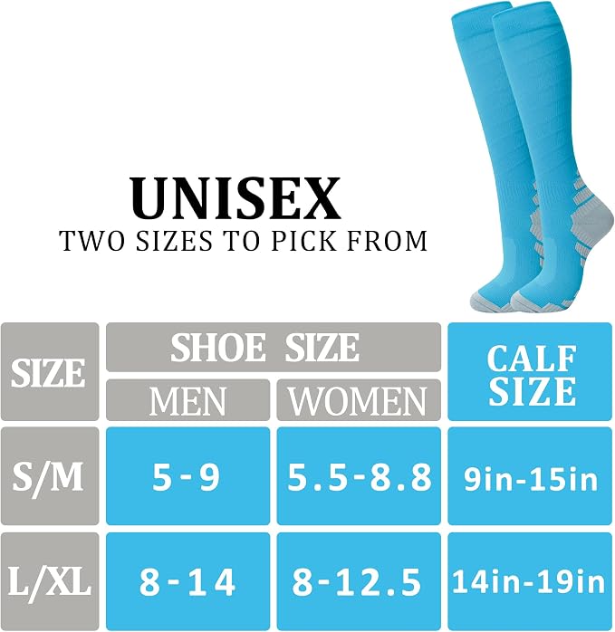 fenglaoda 6 Pairs Compression Socks for Women & Men Knee High Cute Circulation Socks for Nurse Pregnant Travel Athletic - Image 3