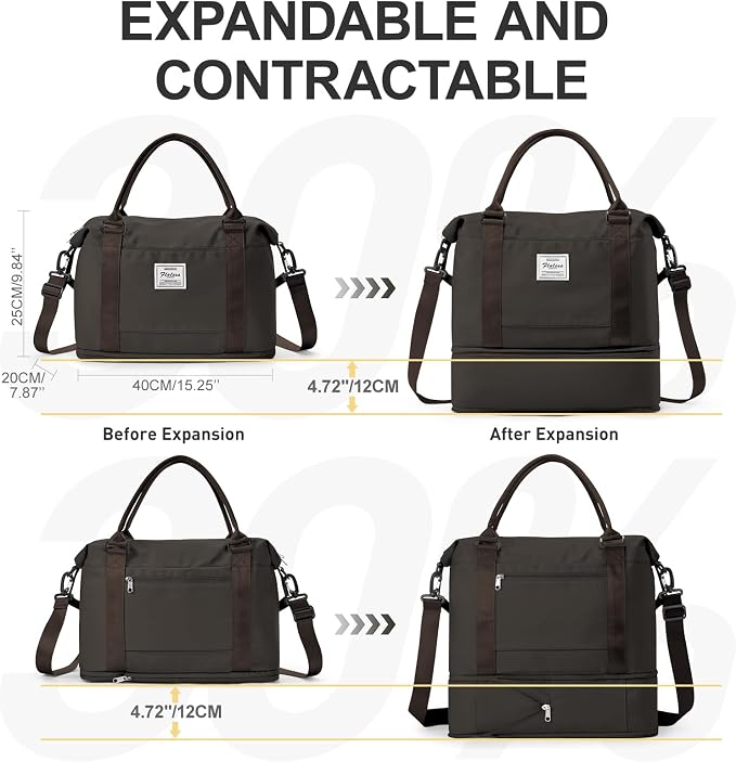 Travel Duffel Bag, Sports Tote Gym Bag, Shoulder Weekender Overnight Bag for Women - Image 5